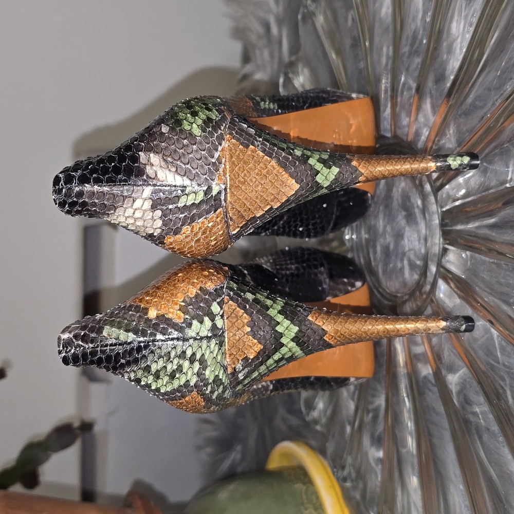 Gucci Multi Color Betty Platform Python Skin Pumps - image 4